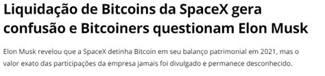 Porque Elon Musk Teria Vendido Todos Os Seus Bitcoins Ferramenta