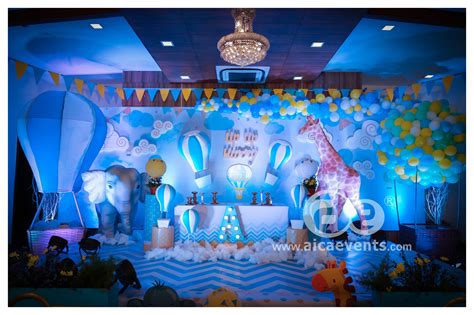 Hot Air Balloon Theme With Elephant And Giraffe Aica Events