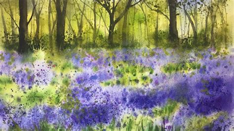 Bluebell Woods Landscape Step By Step Watercolour Tutorial Lots Of