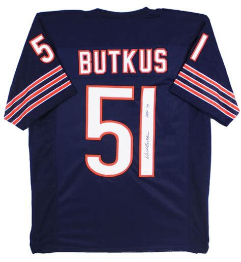 Lot Detail Dick Butkus Hof 79 Authentic Signed Navy Blue Pro Style