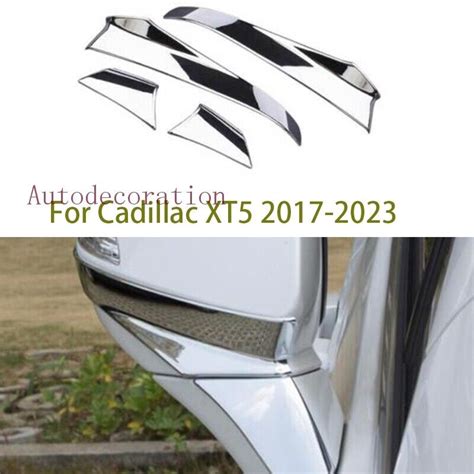 Chrome Abs Exterior Rear View Mirror Strip Trim Pcs For Cadillac Xt