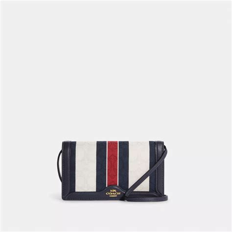 Coach® Anna Foldover Clutch Crossbody In Signature Jacquard With Stripes