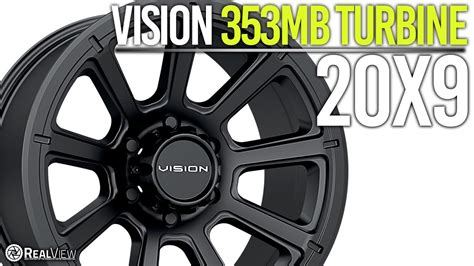 Vision 353 Turbine Matte Black 20x9 Youtube