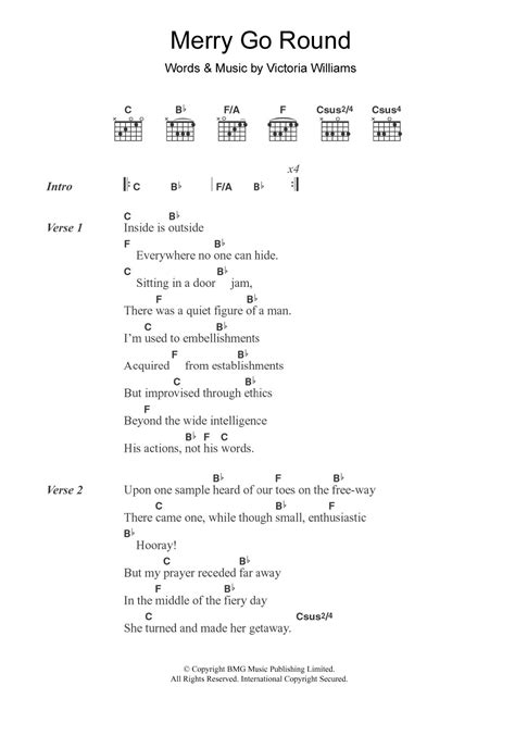 Merry Go Round by Victoria Williams - Guitar Chords/Lyrics - Guitar ...