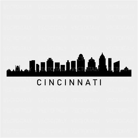 Skyline Cincinnati Illustrated In Vector And Available In SVG Etsy UK