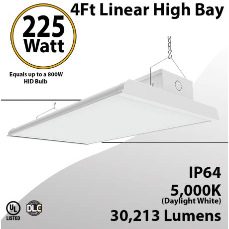 Led Warehouse Lights 4Ft Linear Fixture 225WW 30213Lm 5000K 100-277V | LEDRadiant