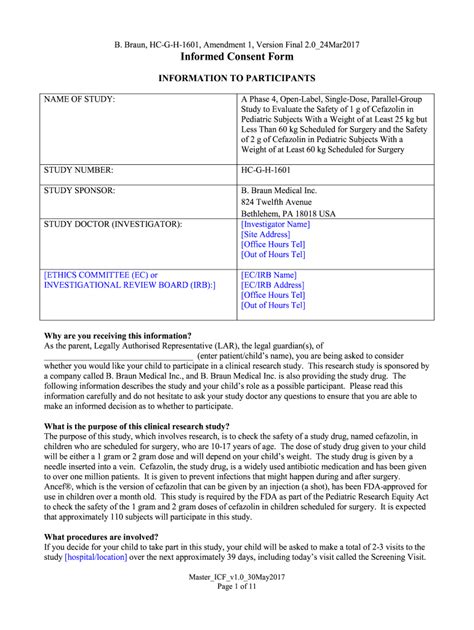 Fillable Online Ppd Informed Consent Form Master Template Informed