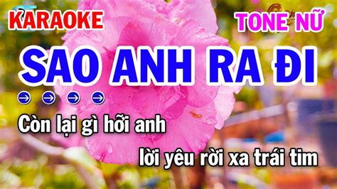 Karaoke Sao Anh Ra Đi Tone Nữ Beat Hay Nhạc Trẻ 8X 9X Hay Nhất YouTube