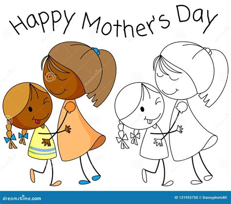 Doodle Happy Mother`s Day Stock Vector Illustration Of Drawing 131955750