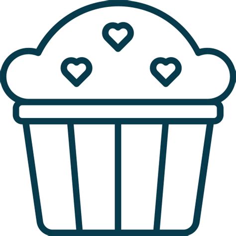 Muffin Cake Dessert Sweet Icon In Valentine Line