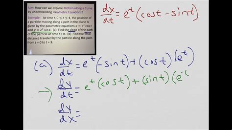 Particle Motion With Parametric Equations Youtube