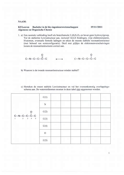 Proefexamen Chemie Blanco Naam Kuleuven Bachelor In De Bio