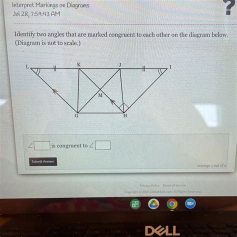 Identify Two Angles That Are Marked Congruent To Each Other On The