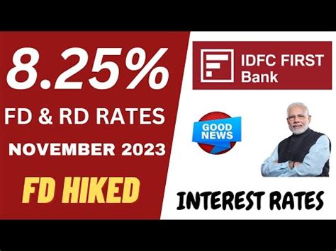 Idfc First Bank Fixed Deposit Interest Rates November Get Upto