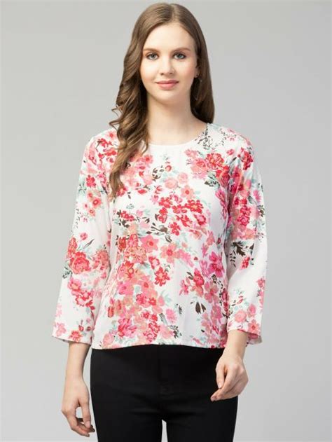 Buy Culpi Women Multicolor Floral Print Crepe Top Online At Best Prices In India Jiomart