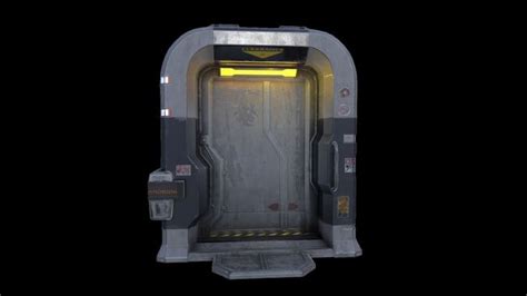 3D Model Sci Fi Door VR AR Low Poly CGTrader