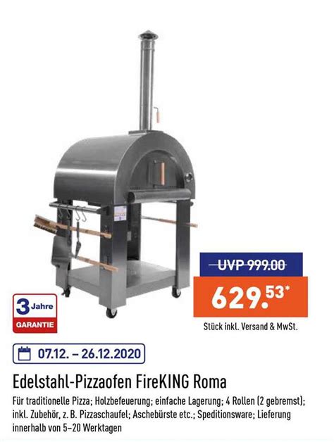 Edelstahl Pizzaofen Fireking Roma Angebot Bei Aldi Nord