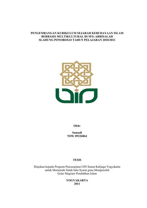 PDF PENGEMBANGAN KURIKULUM SEJARAH KEBUDAYAAN Digilib Uin Suka Ac Id