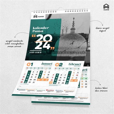 Jual Kalender Puasa 2024 I Kalender Dinding I Komplit I Ukuran 31x47cm Kota Bekasi Alhad