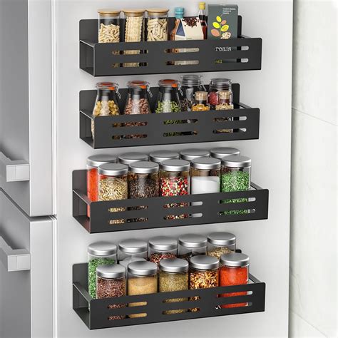 Amazon Mftek Magnetic Spice Rack For Refrigerator Pack Spice