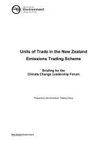 Unit Of Trade In The New Zealand Emissions Trading Scheme Ministry