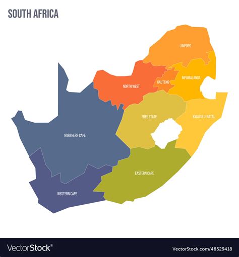 South Africa Political Map Of Administrative Vector Image