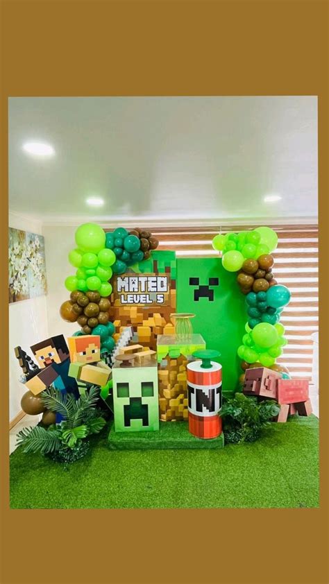 Decoración minecraft Decoraciones de fiesta de minecraft Cumpleaños