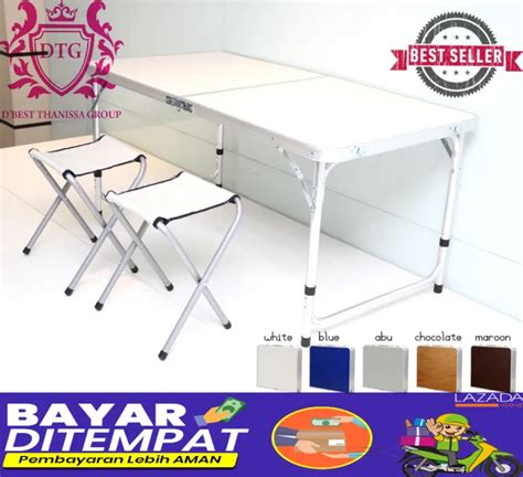 PROMO COD Meja Lipat Portable Meja Kerja Uk 120cm X 60cm DTG Kaki