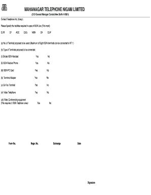 Fillable Online Isdn Form Fax Email Print Pdffiller