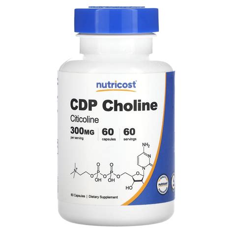 Nutricost CDP Choline Citicoline 300 Mg 60 Capsules