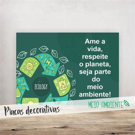 Placa Decorativa Meio Ambiente Elo7 Produtos Especiais