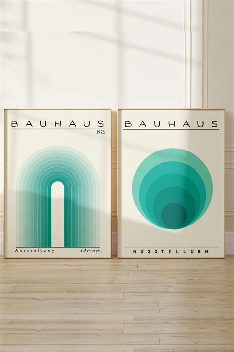 Set Of Bauhaus Printable Poster Mid Century Modern Print Set Digital