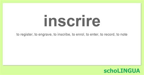 Inscrire Conjugation Of The Verb Inscrire” Scholingua