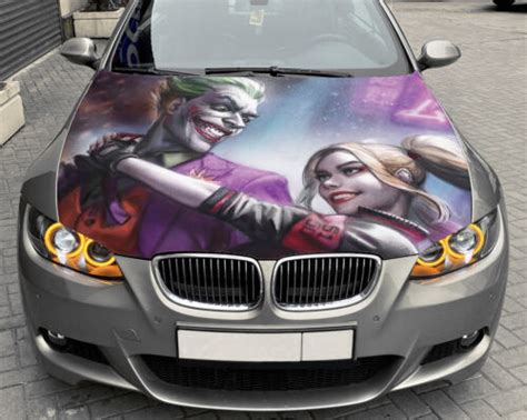 Joker And Harley Quinn Car Hood Wrap Vinyl Decal Full Color Villains