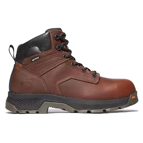 Shop Brown Mens Timberland Pro Titan Ev 6 Inch Waterproof Composite Toe Work Boots Shoebacca