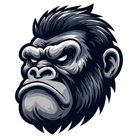 Premium Vector Angry Gorilla Head Mascot Vector Illustration On White