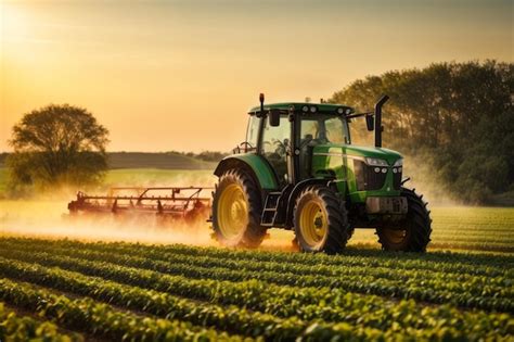 Máquina de tractor que pulveriza fertilizante pesticida en el cultivo