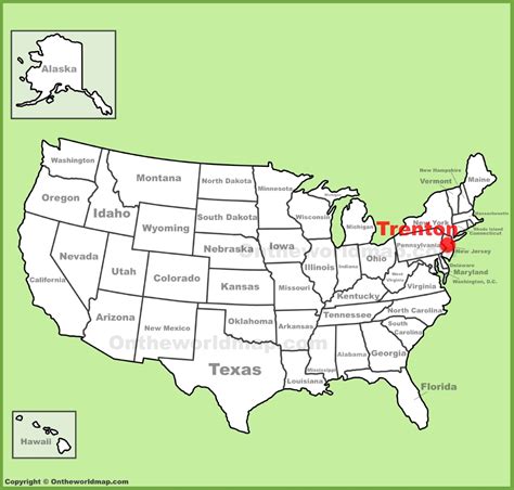 Trenton location on the U.S. Map - Ontheworldmap.com