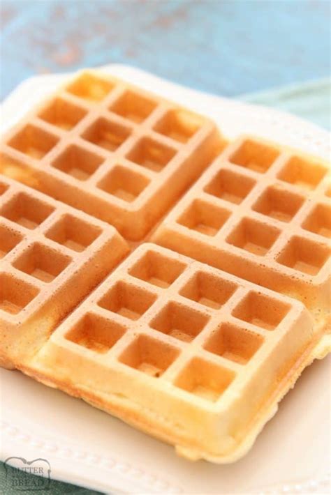 Best Belgian Waffle Recipe Butter With A Side Of Bread