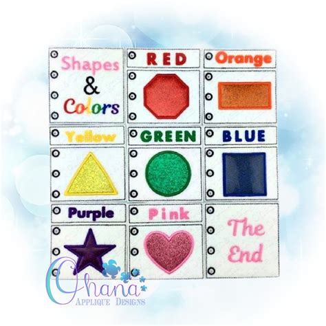 Shapes And Colors Quiet Book Ohana Applique Designs