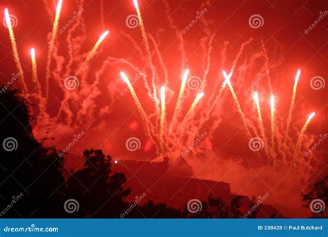 Fireworks Over Edinburgh Castle, Scotland Stock Photo - Image of ...