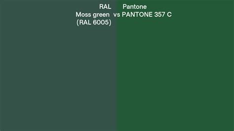 Ral Moss Green Ral 6005 Vs Pantone 357 C Side By Side Comparison