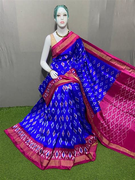 Pochampally Ikkat Pochampally Silk Saree Light Weight With Blouse