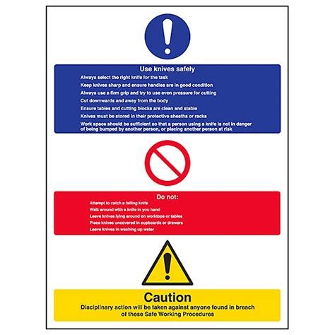 Use Sharps Safely Catering Safety Sign Rigid Plastic 300x400mm X3 Diy At Bandq