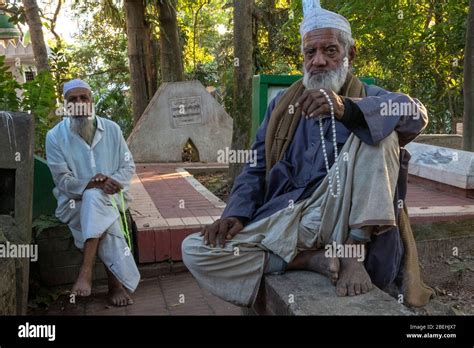 Two Pious Elderly Men In The Graveyard Behind Hazrat Shahjalal Mazar