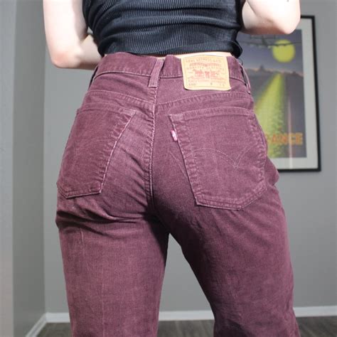 Vintage Maroon Toned Corduroy Levi Pants Super Depop Levis