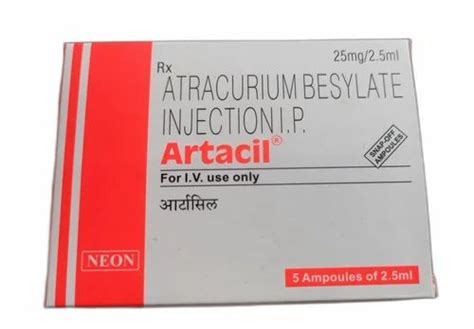 10mg Ml Atracurium Besylate Inectionj USP 25mg 2 5ml 2 5ml At Rs 50