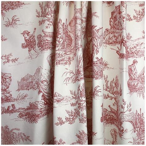 Toile De Jouy Fabric Paysanne Red X 64cm Ma Petite Mercerie