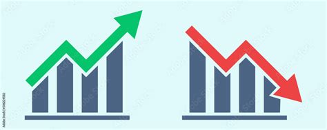 Financial Arrows Up And Down Vector Graph With Green And Red Arrows