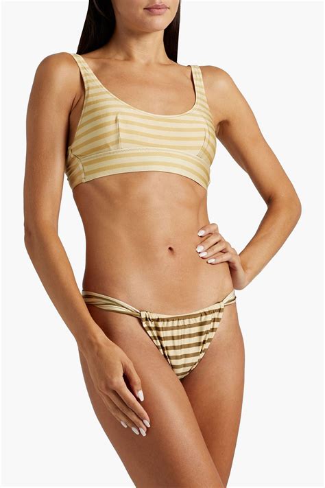 Tigerlily Verena Kaia Striped Low Rise Bikini Briefs The Outnet